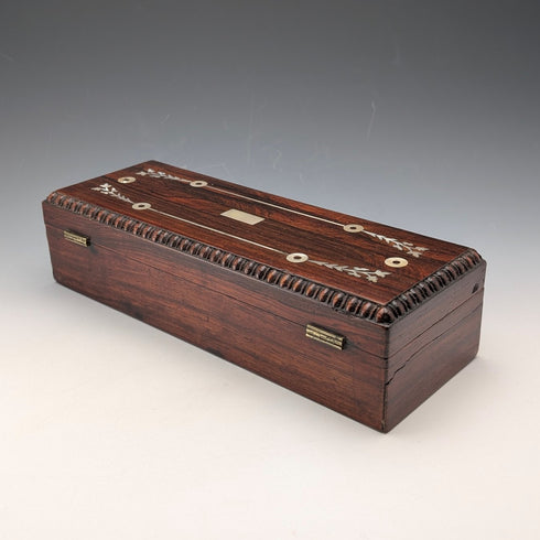 20世紀初頭アンティーク 白蝶貝象嵌 木製グローブボックス